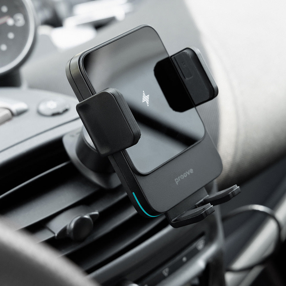 Proove - Car Holder with Wireless Charging Sonic (WHSN15002001) - for Air Vent, Secure Attachment, 15W, LED, Universal -