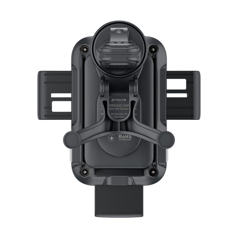 Proove - Car Holder with Wireless Charging Triple Clamp (WHTC15010001) - for Air Vent, Automatic Arms, 15W, 4.0"-6.9" - 