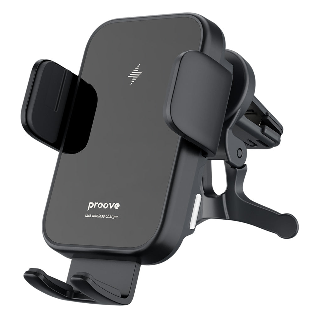 Proove - Car Holder with Wireless Charging Triple Clamp (WHTC15010001) - for Air Vent, Automatic Arms, 15W, 4.0"-6.9" - 