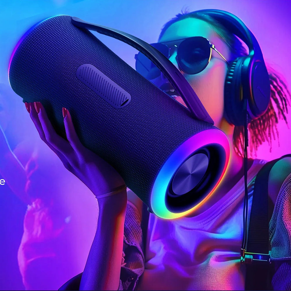Havit - Wireless Speaker (SK834BT) - Type-C, Bluetooth 5.3, TWS, TF, FM, USB, RGB Lights, IPX6, 4000mAh - Black