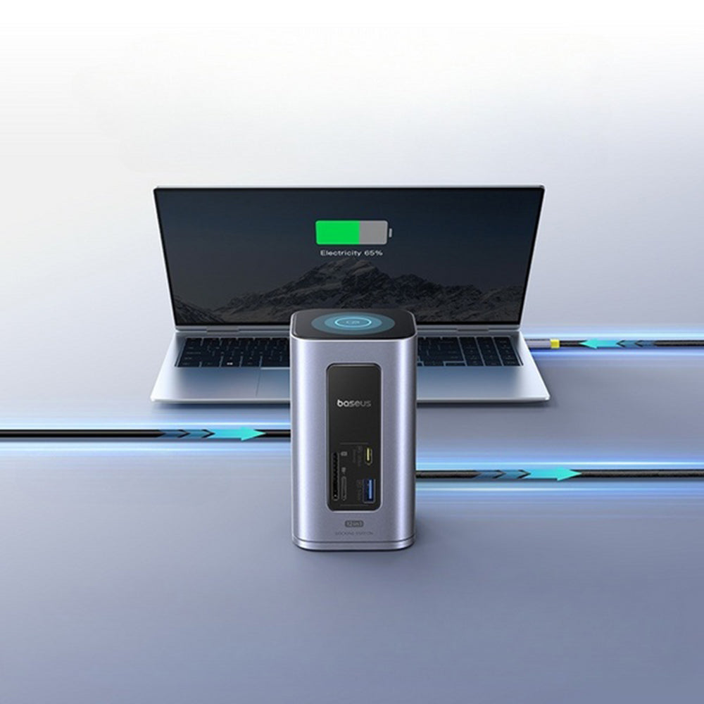 Hub Baseus NU1 Air Spacemate (B00568103813-00), USB-C, 2x HDMI / 3x USB-C / 4x USB / RJ45 / SD-TF, Gri