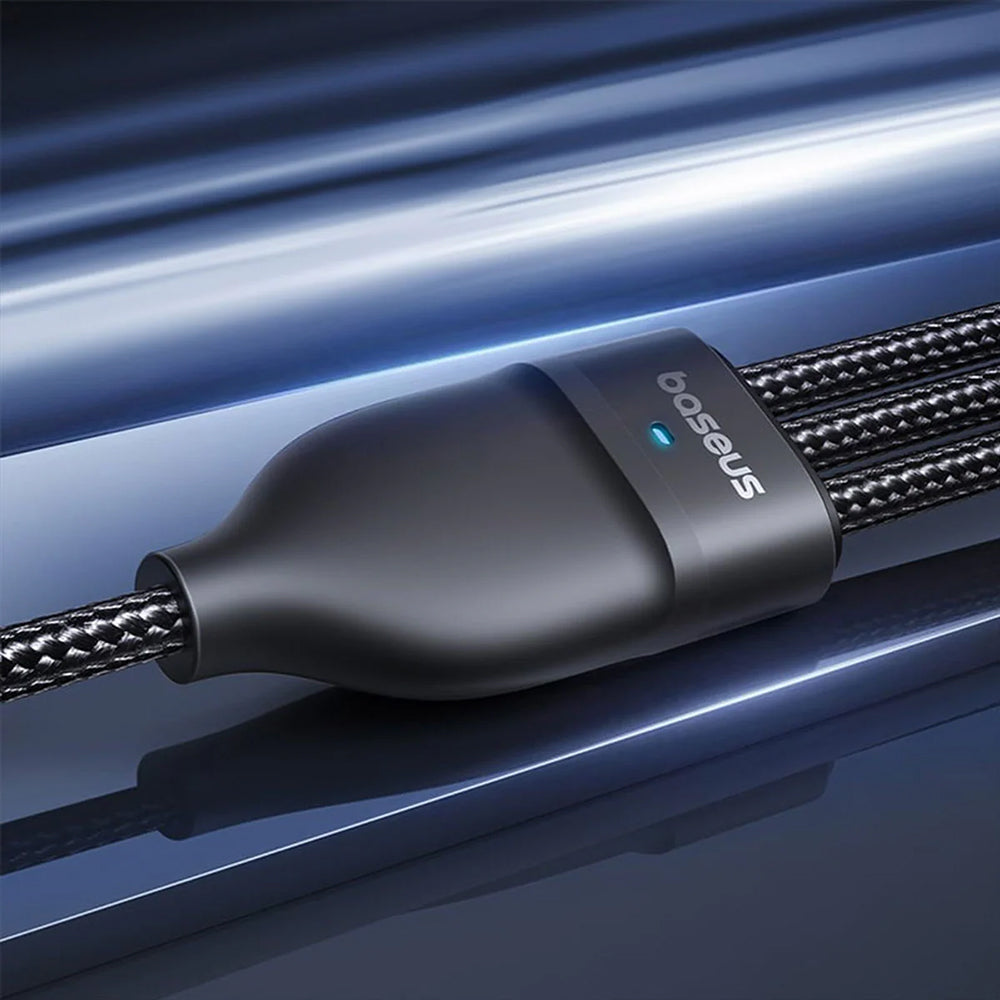 Baseus - Data Cable Flash Series 3 (P10377501111-00) - Fast Charge, USB, USB-C to Lightning, 2x USB-C, 100W, 1.5m - Blac