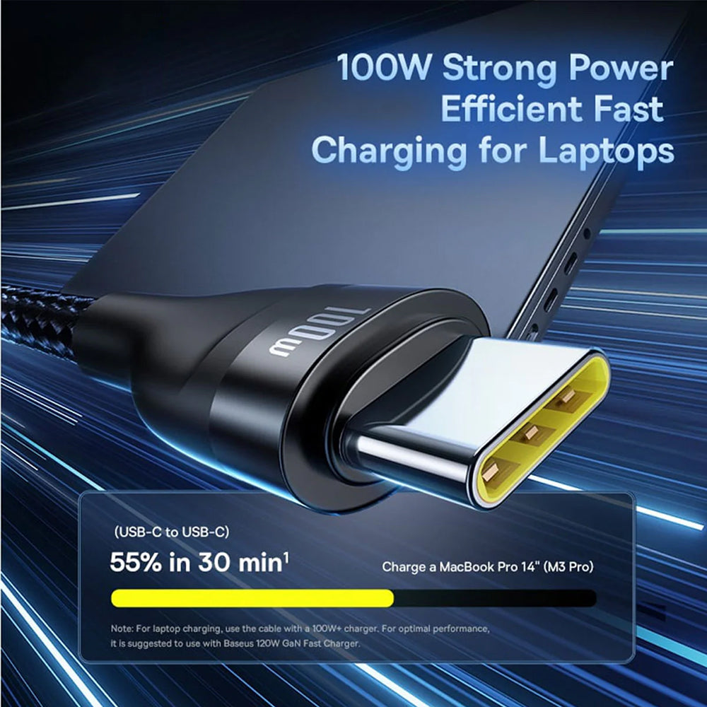 Baseus - Data Cable Flash Series 3 (P10377501111-00) - Fast Charge, USB, USB-C to Lightning, 2x USB-C, 100W, 1.5m - Blac