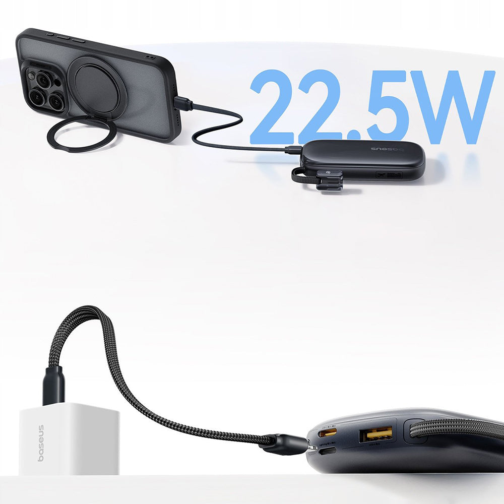 Baseus - Power Bank EnerFill FC21 Qpow 3 Ultra (E0027M01) - Detachable Cable, 20000mAh, 22.5W, USB, USB-C - Natural Tita
