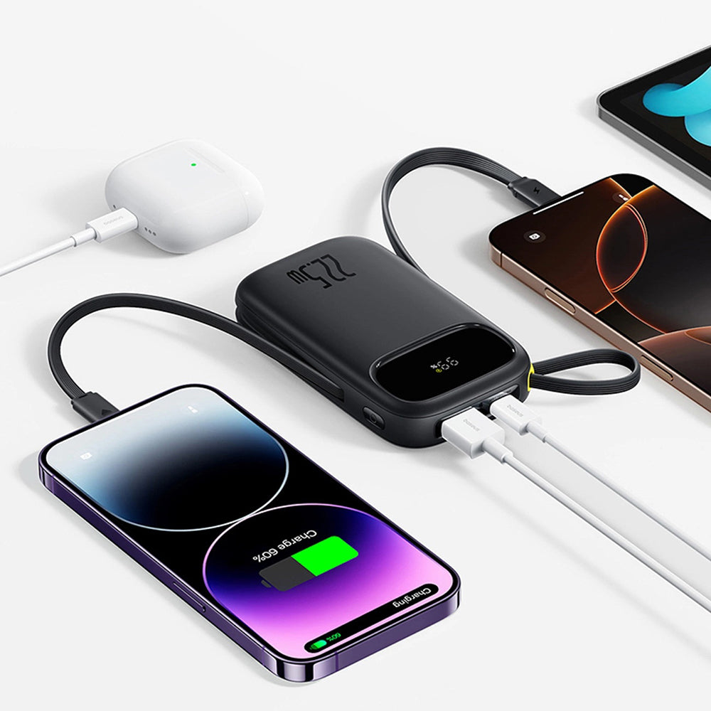 Baseus - Power Bank EnerFill FC31 (P10082106123-00) - USB, Type-C, with Cable, 22.5W, 10000mAh, Digital Display - Black