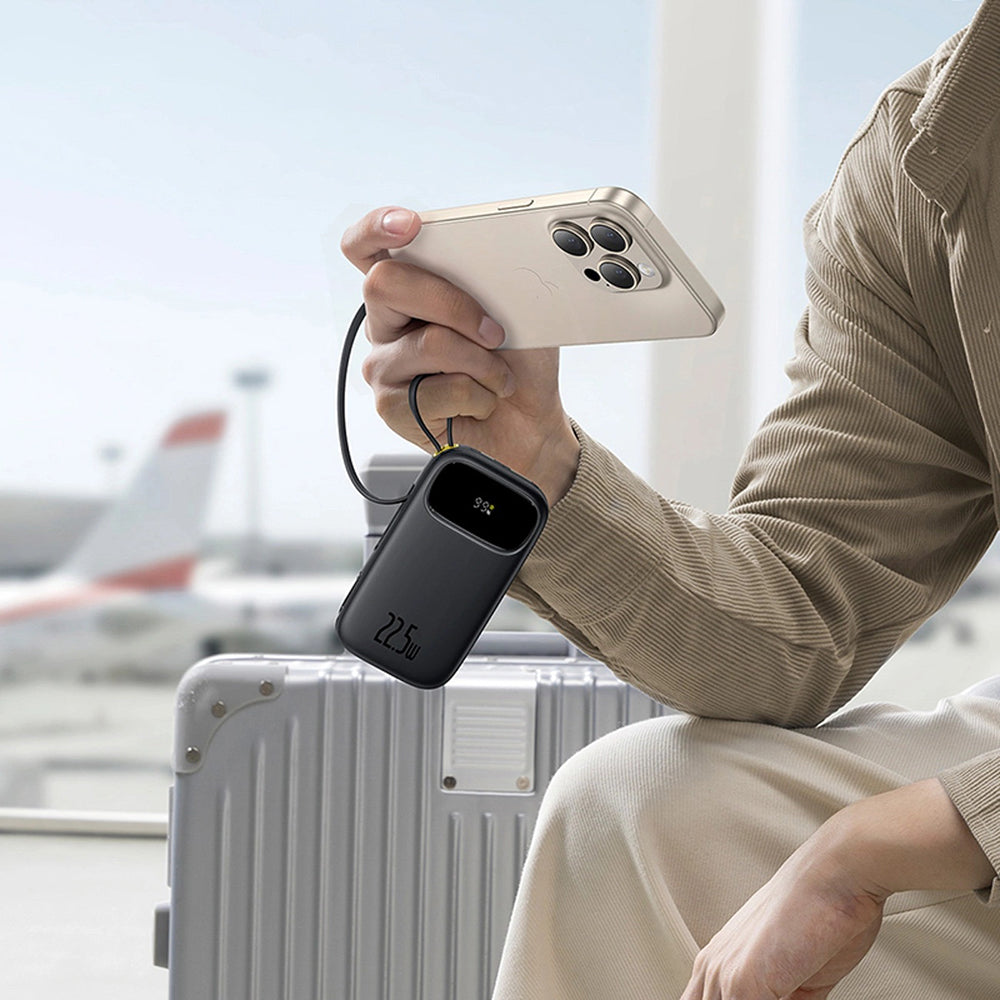 Baseus - Power Bank EnerFill FC31 (P10082106123-00) - USB, Type-C, with Cable, 22.5W, 10000mAh, Digital Display - Black