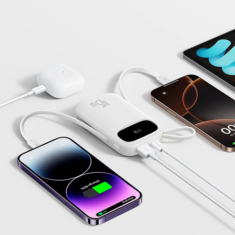 Baseus - Power Bank EnerFill FC31 Qpow 3 (E0028C00) - USB-C/Lightning Cables, 10000mAh, 45W, Digital Display - Cosmic Bl