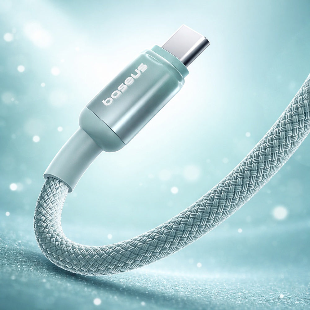 Baseus - Data Cable Discolor (E0420701) - USB-C to USB-C, 100W, 480Mbps, 2m - Blue/Green