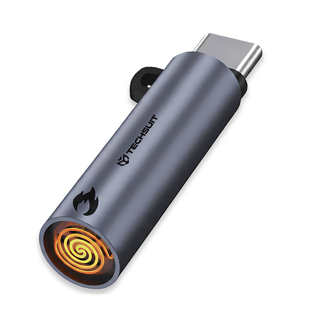 Techsuit - Mini Cigarette Lighter SmokeX (ML1) - Type-C, 6W, Aluminum Alloy, Portable - Gray
