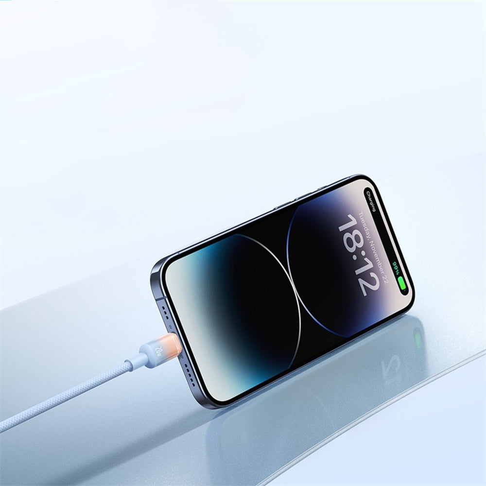 Baseus - Data Cable Discolor (E0420700) - USB-C to USB-C, 100W, 480Mbps, 1m - Blue/Green
