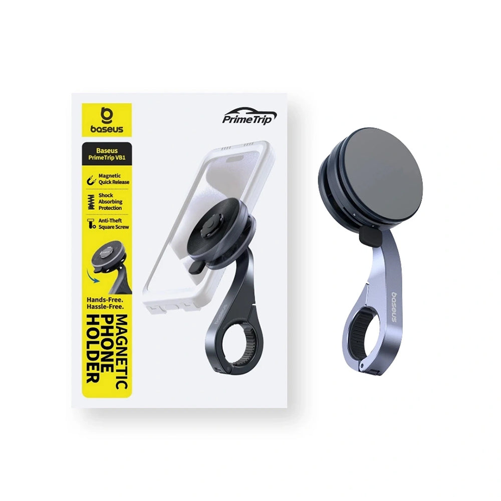 Baseus - Bike Phone Holder PrimeTrip VB1 (C0013D00) - Magnetic, Aluminium Alloy - Black