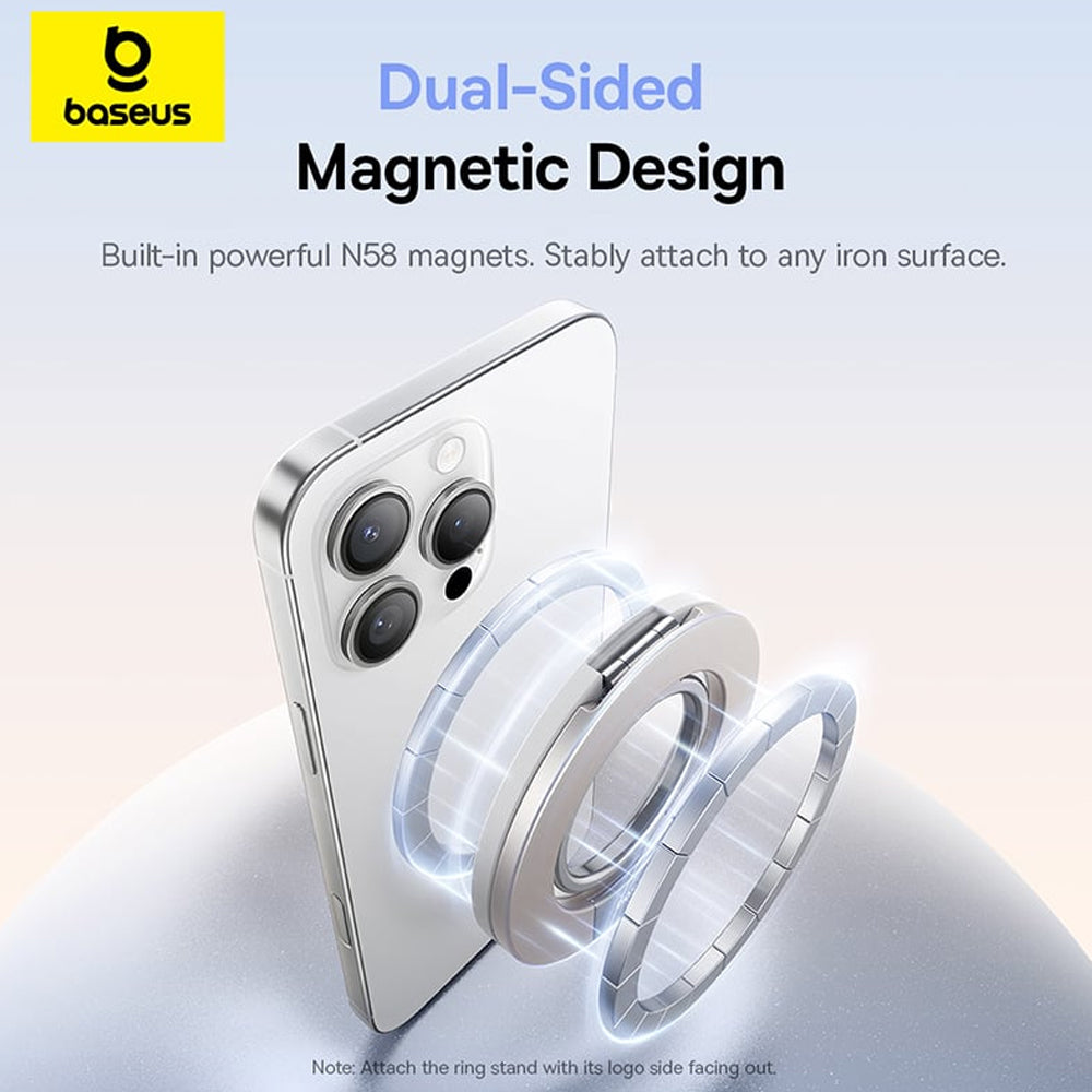 Baseus - Desk Holder MagPro 3 (Z0004803) - Magnetic, Dual-Ring - Starlight Off-White