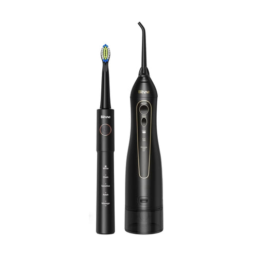 Bitvae - Electric Toothbrush (E11) + Water Flosser (F5020E) - Ultrasonic, 2x4 Heads, 5 Brush Modes, 3 Irrigate Modes - B