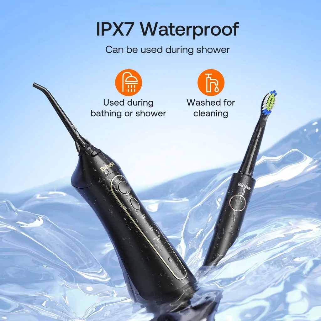 Bitvae - Electric Toothbrush (E11) + Water Flosser (F5020E) - Ultrasonic, 2x4 Heads, 5 Brush Modes, 3 Irrigate Modes - B