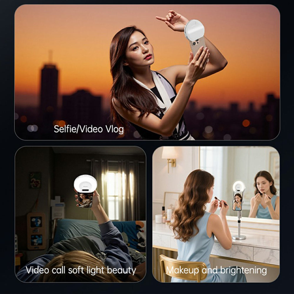 Yesido - LED Selfie Light with Phone Clip (DH13) - 400mAh, 6.8W, 3 Lights Mode - White