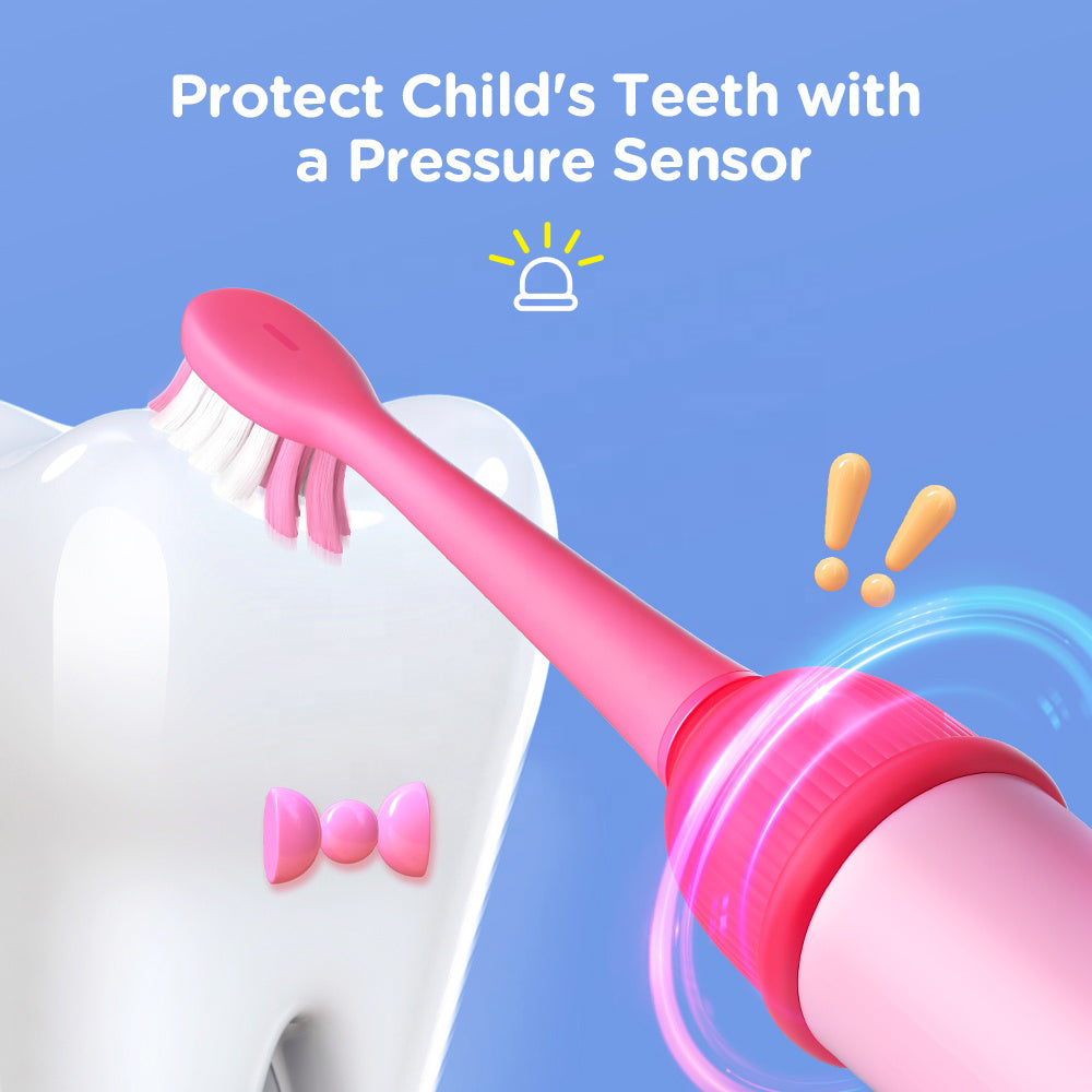 Bitvae - Electric Toothbrush (BVK7S) - Sonic, for Kids, 3 Smart Modes, with App, 3 Tips Set, Pressure Sensor, IPX7 - Pin