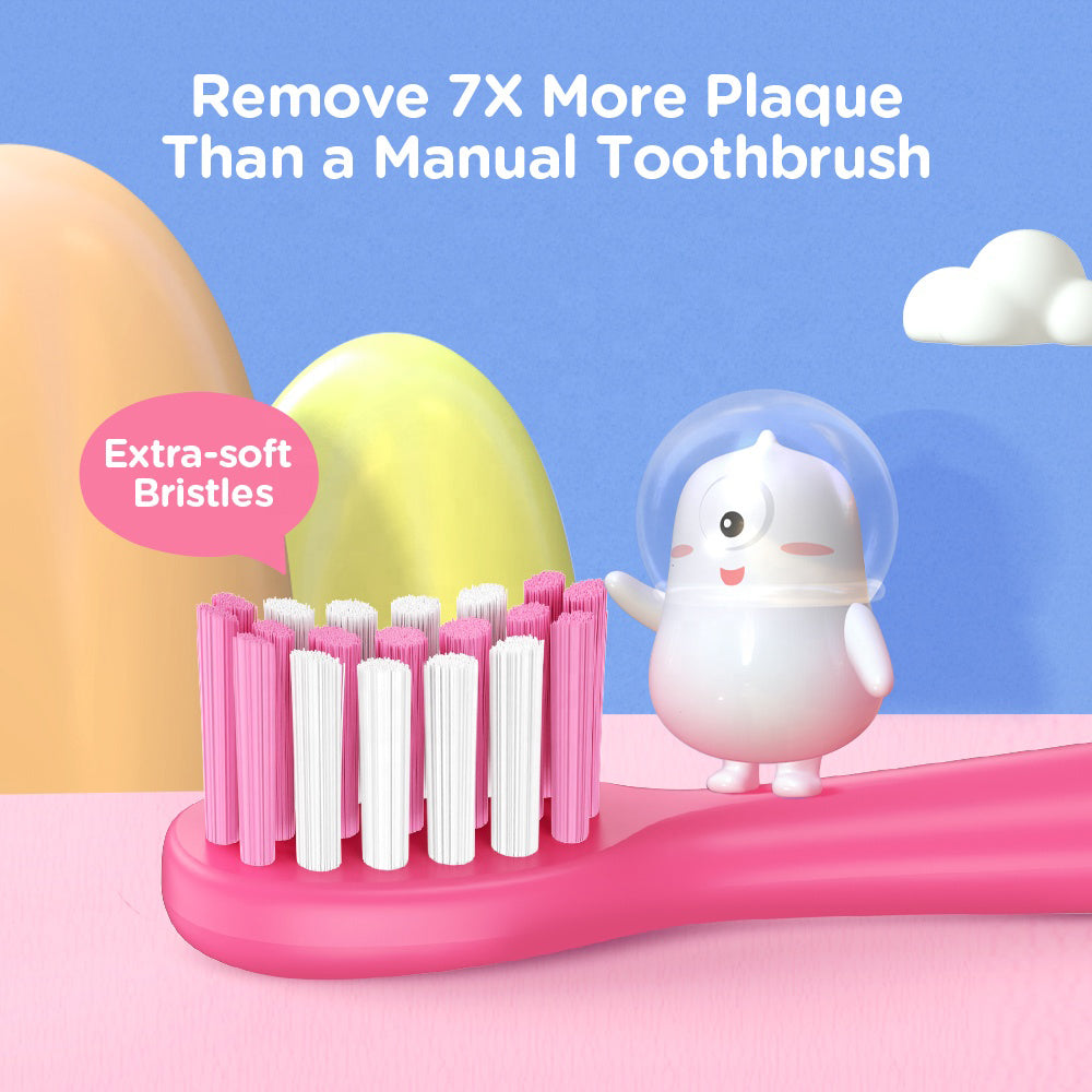 Bitvae - Electric Toothbrush (BVK7S) - Sonic, for Kids, 3 Smart Modes, with App, 3 Tips Set, Pressure Sensor, IPX7 - Pin