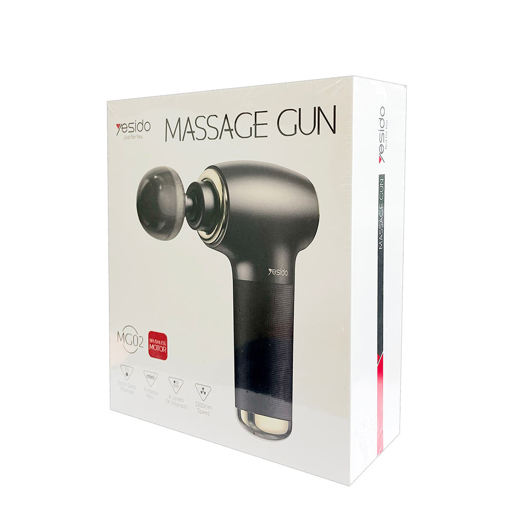 Yesido - Mini Portable Massager Gun (MG02) - Type-C, 4 Speed Level, 3200RPM, 1500mAh, 10W - Black