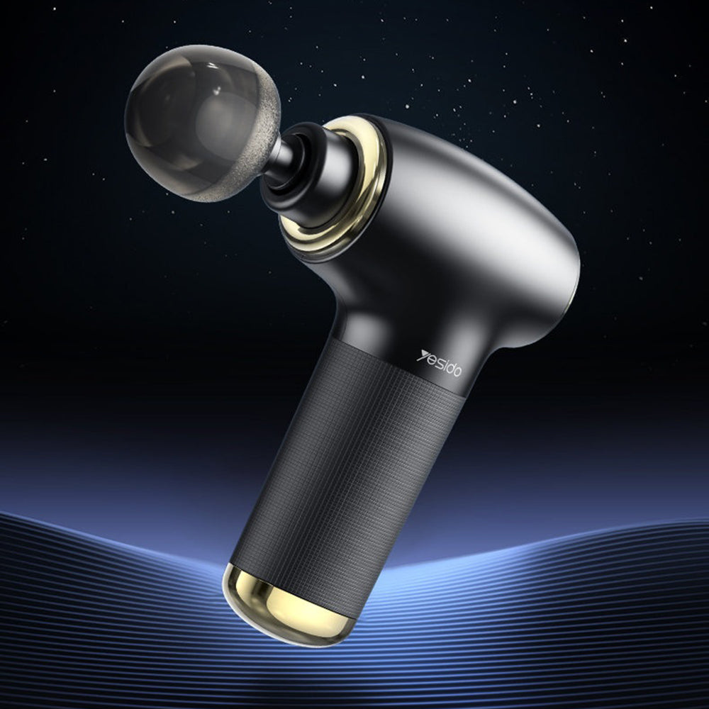 Yesido - Mini Portable Massager Gun (MG02) - Type-C, 4 Speed Level, 3200RPM, 1500mAh, 10W - Black