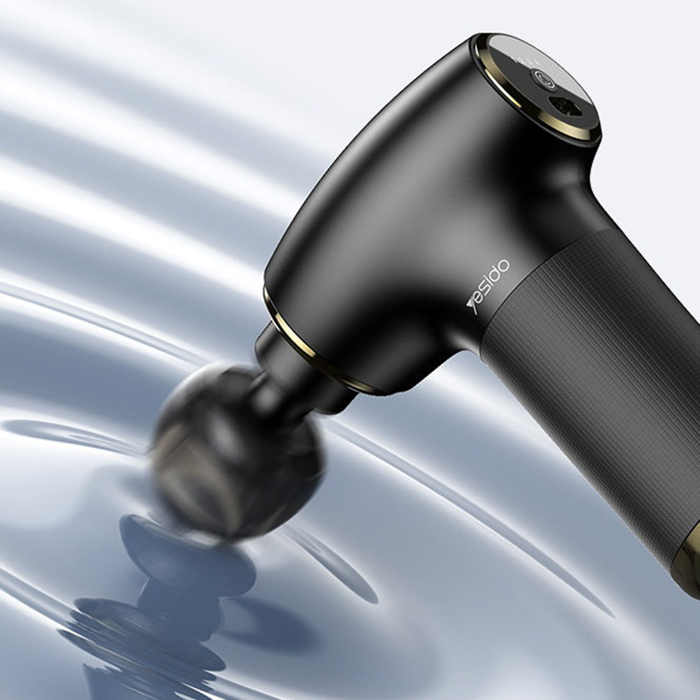 Yesido - Mini Portable Massager Gun (MG02) - Type-C, 4 Speed Level, 3200RPM, 1500mAh, 10W - Black