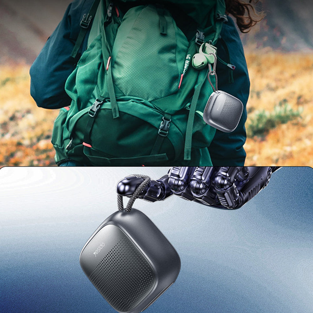 Yesido - Wireless Speaker (YSW24) - Bluetooth 5.3, Mini Design, Waterproof, Lanyard, TF, AUX, Type-C, 1000mAh - Black