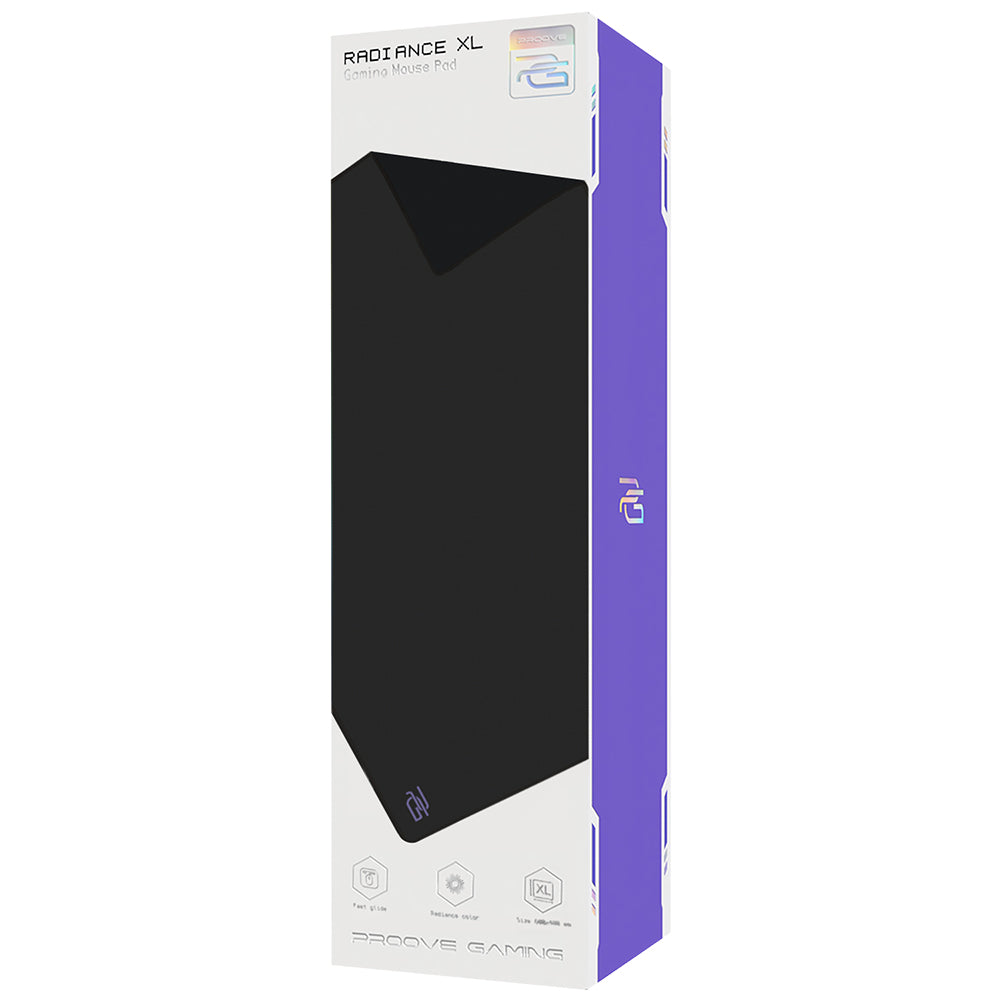 Proove - Mouse Pad Radiance (MPRD00300001) - for Gaming, Natural Rubber Base, Polyester, 600x400x3mm - Black