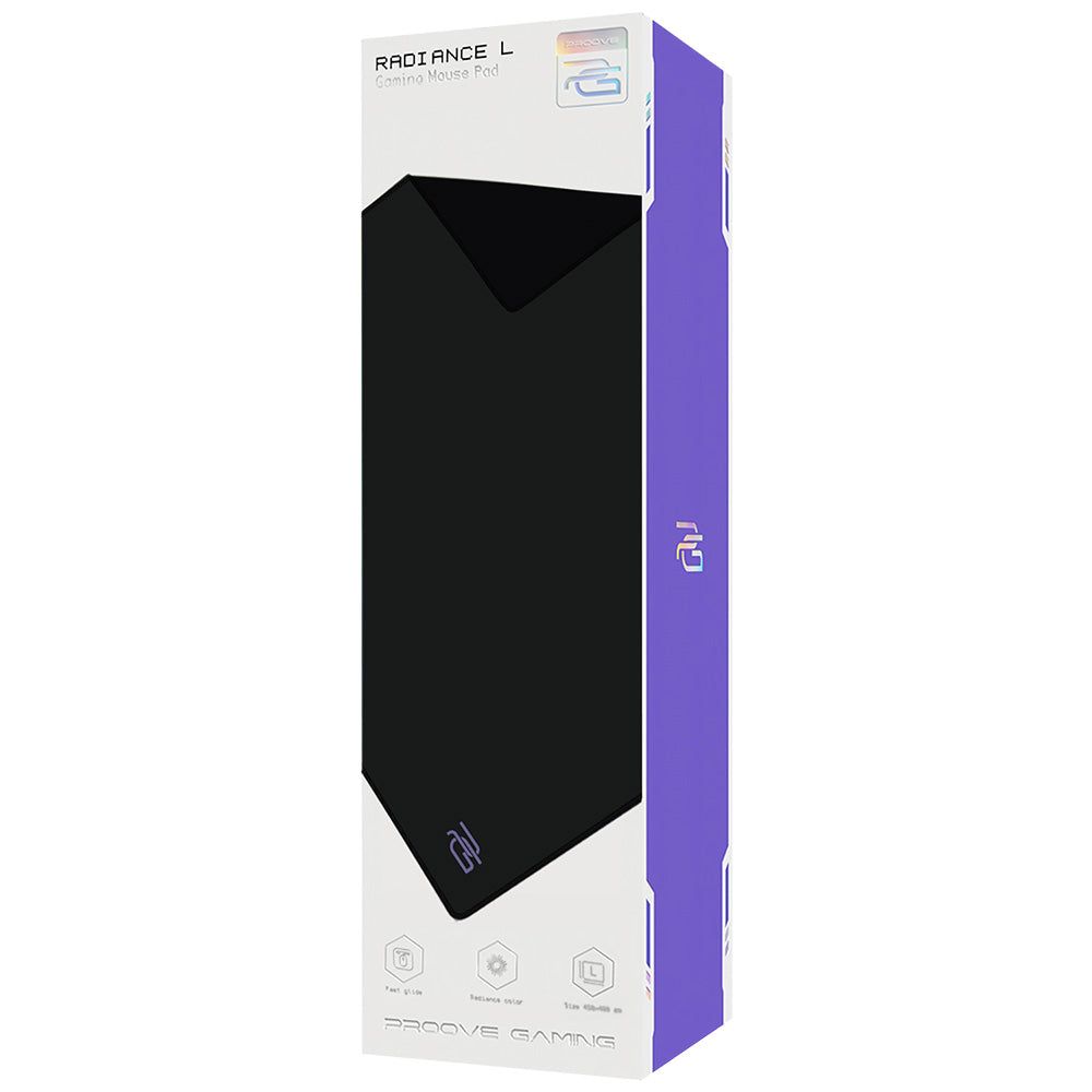 Proove - Mouse Pad Radiance (MPRD00200001) - for Gaming, Natural Rubber Base, Polyester, 450х400х3mm - Black