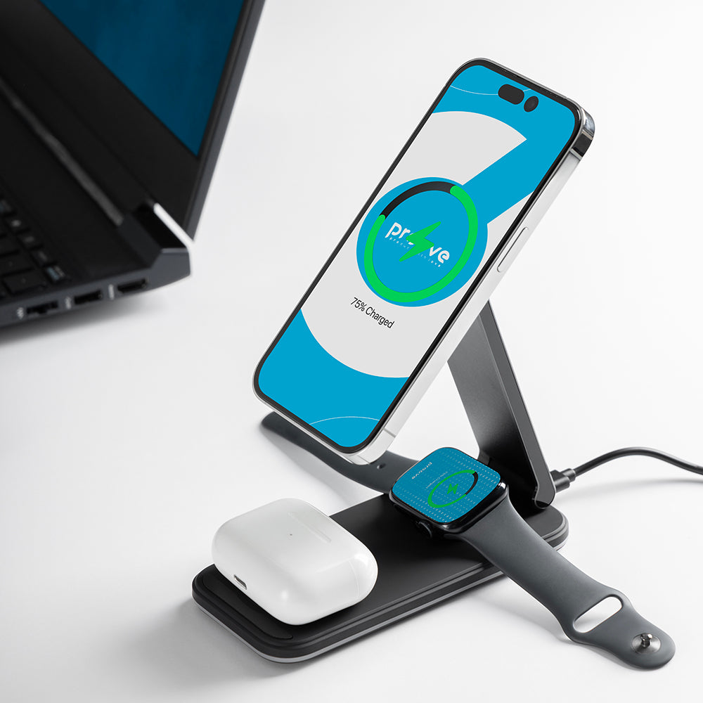 Proove - Wireless Charging Station Energy Fold (WSEF15010001) - MagSafe, 3in1, for iPhone, AirPods, Apple Watch, 15W - B