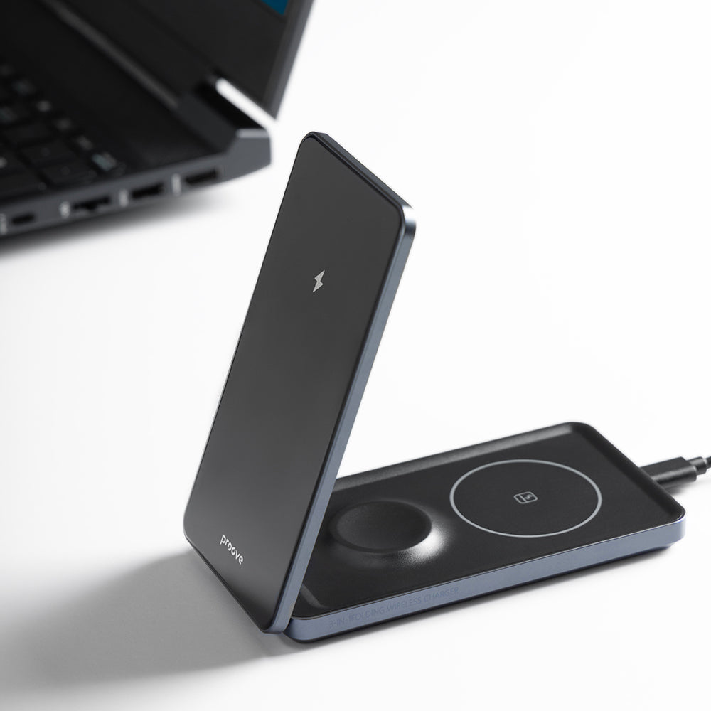 Proove - Wireless Charging Station Metal Edge (WSME15010003) - MagSafe, for iPhone, AirPods, iWatch, Foldable, 15W - Gre