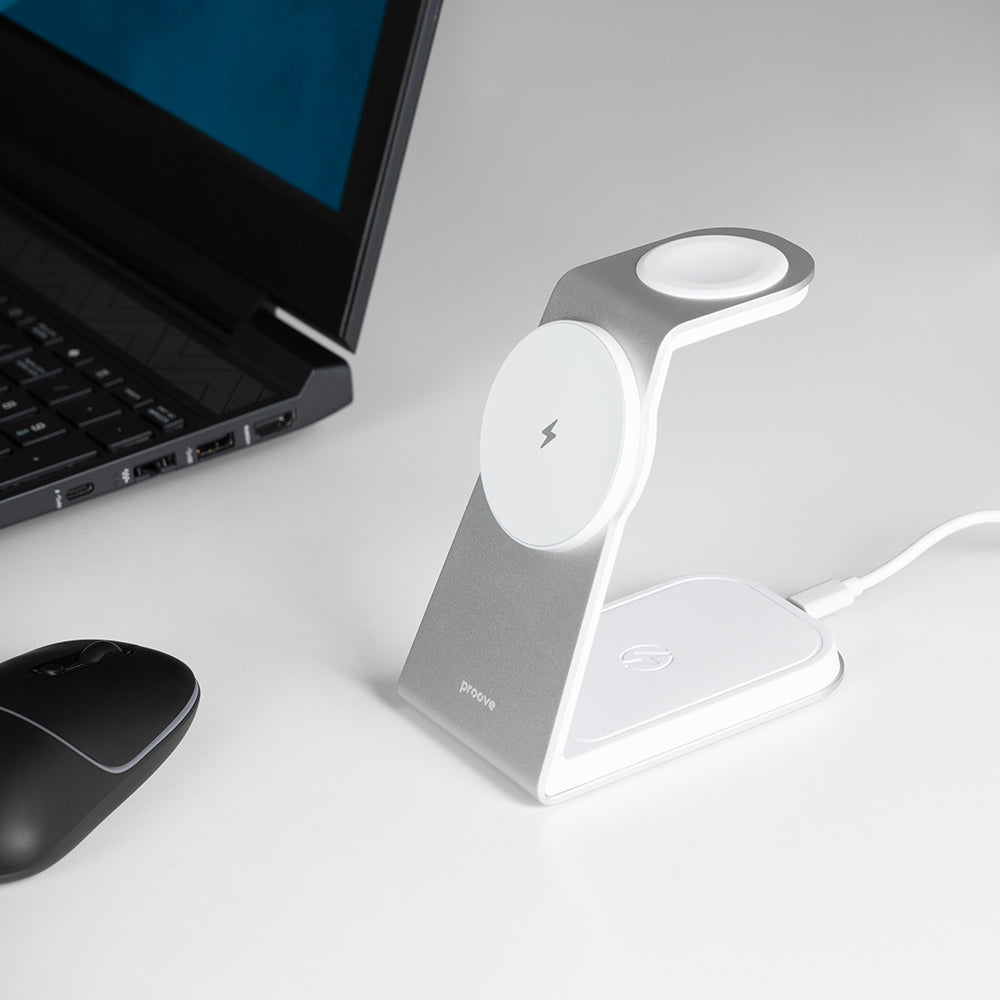Proove - Wireless Charging Station Omni Power (WSOP15020003) - MagSafe, 3in1, for iPhone, AirPods, Apple Watch, 15W - Gr