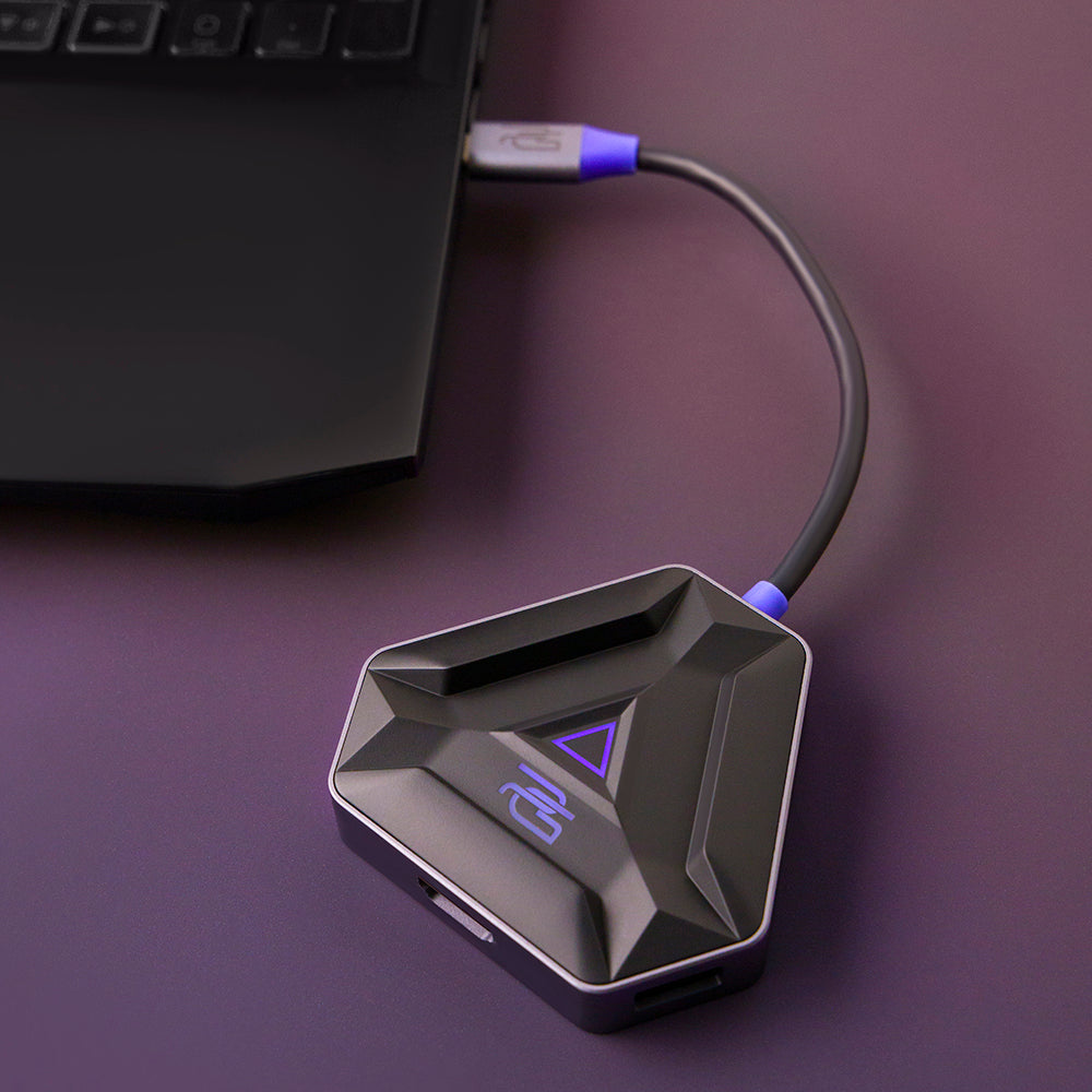 Proove - Docking Station Gaming Spectre 5in1 (HBPG10221205) - Type-C to 2x USB 3.0, Type-C, HDMI, PD100W - Dark Grey