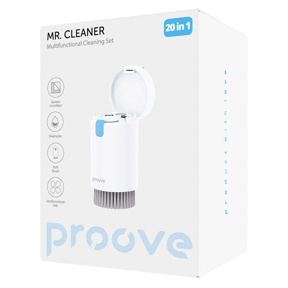 Proove - Multifunctional Cleaning Set Mr. Cleaner (MCS00002002) - 20in1, for Laptop, Phone, Keyboard with Microfiber - W