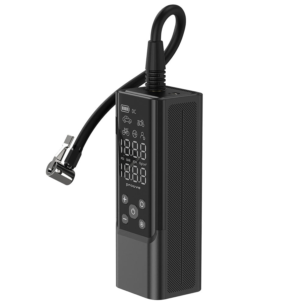 Proove - Car Pump Assistant Pro (PPAP80010901) - Portable Compressor, with Digital Display, LED Flashlight, 120W - Black