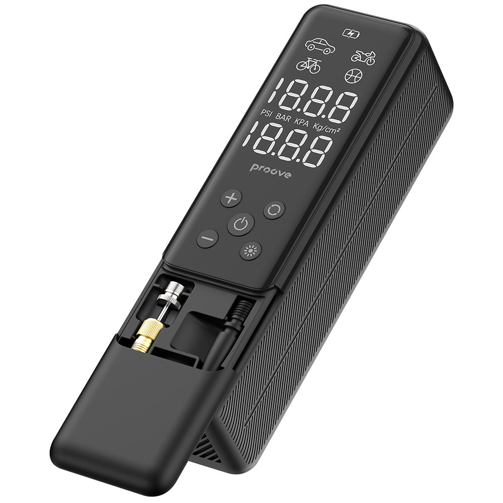 Proove - Car Pump Assistant Mini (PPAM85010901) - Portable Compressor, Digital Display, for Cigarette Lighter, 85W - Bla