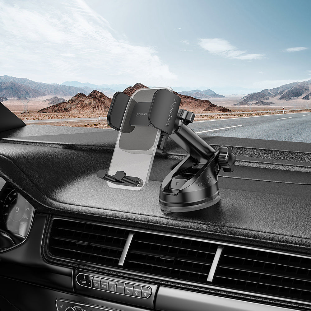 Proove - Car Holder Crystal Clamp Plus (CHCSP0000001) - Dashboard, Mechanical Clamp, Suction Cup, Stylish, Universal - B