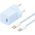 Baseus - Wall Charger (P10110902313-00) - Type-C Cable Included, GaN, Type-C, Fast Charging, 30W, 1m - Galaxy Blue