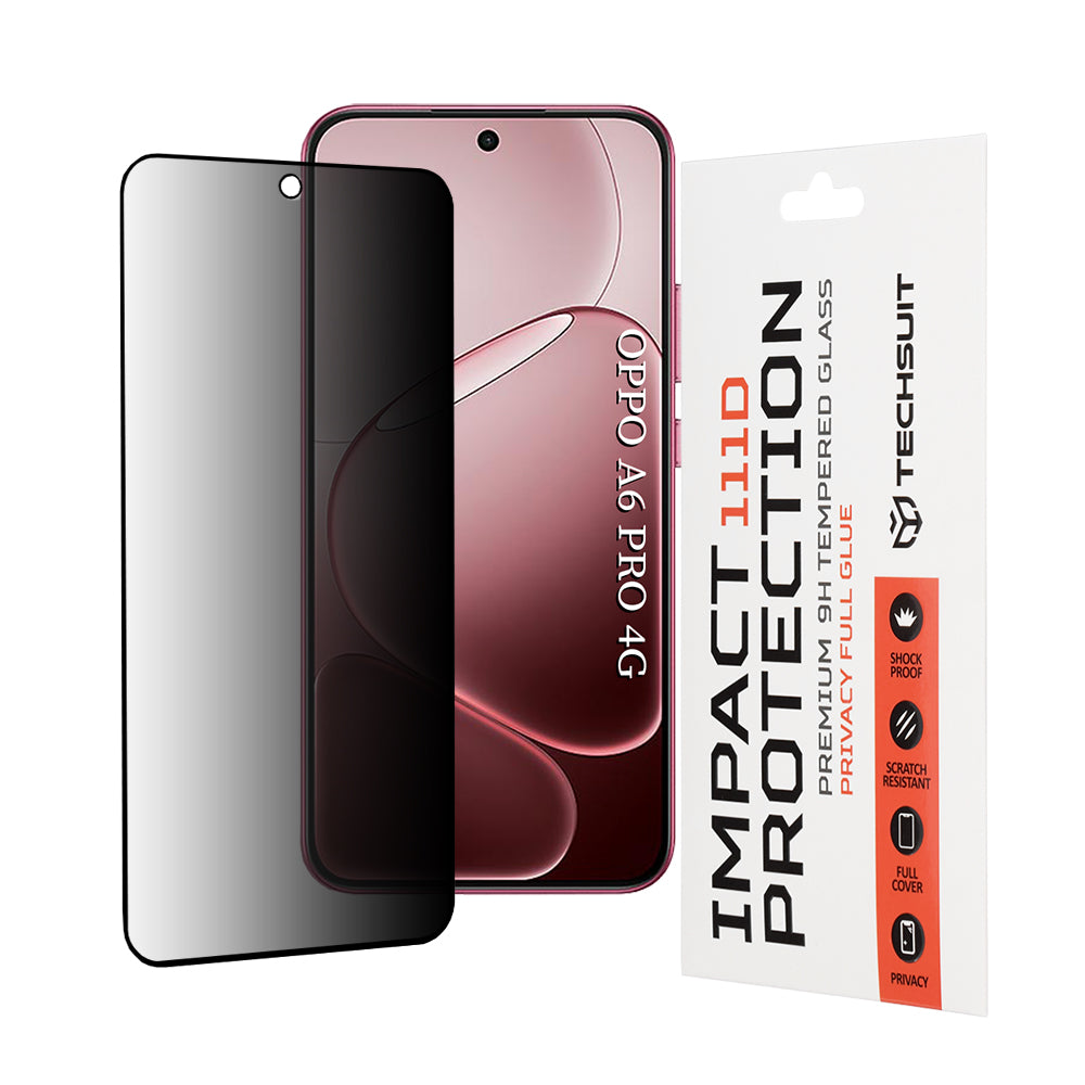 Techsuit - 111D Privacy Full Glue - Oppo A6 Pro 4G / A6 Pro 5G - Black