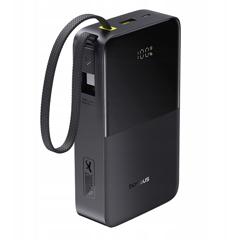 Baseus - Power Bank EnerFill Bipow2 Pro (E0027701) - Built-in USB-C Cable, 20000mAh, 22.5W, Digital Display - Cosmic Bla