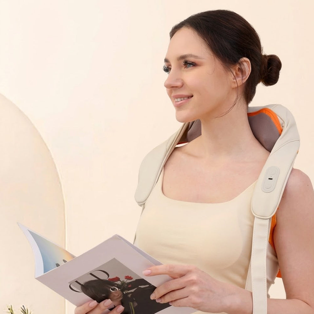 Yesido - Neck Massager (MG16) - 3 Massage Modes, Integrated Heat Therapy, Shiatsu Kneading Technology, 2000mAh - Beige