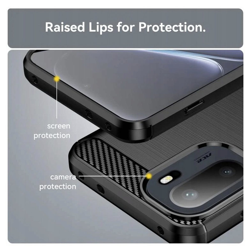 Techsuit - Carbon Silicone - OnePlus 15R - Black