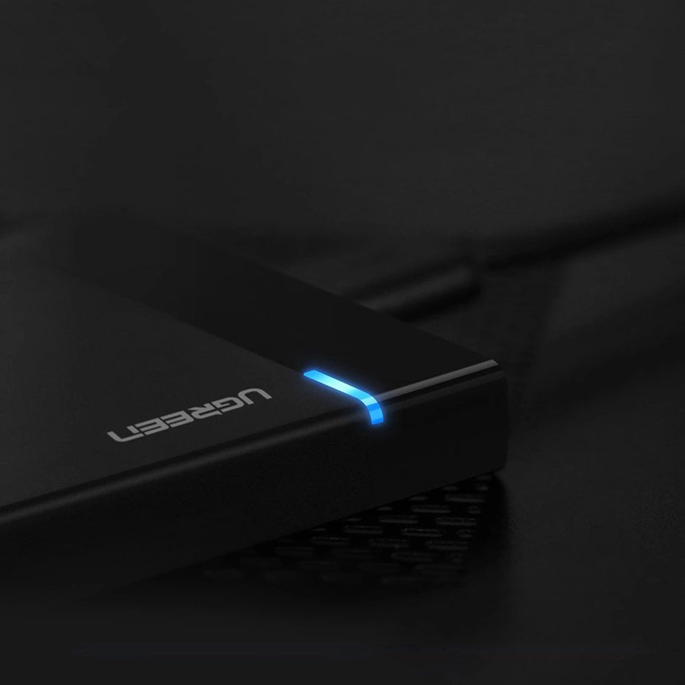 Ugreen - Hard Drive Enclosure US221 (30848) - USB to Micro-B Cable Included, HDD/SSD Rack, SATA, 5Gbps - Black