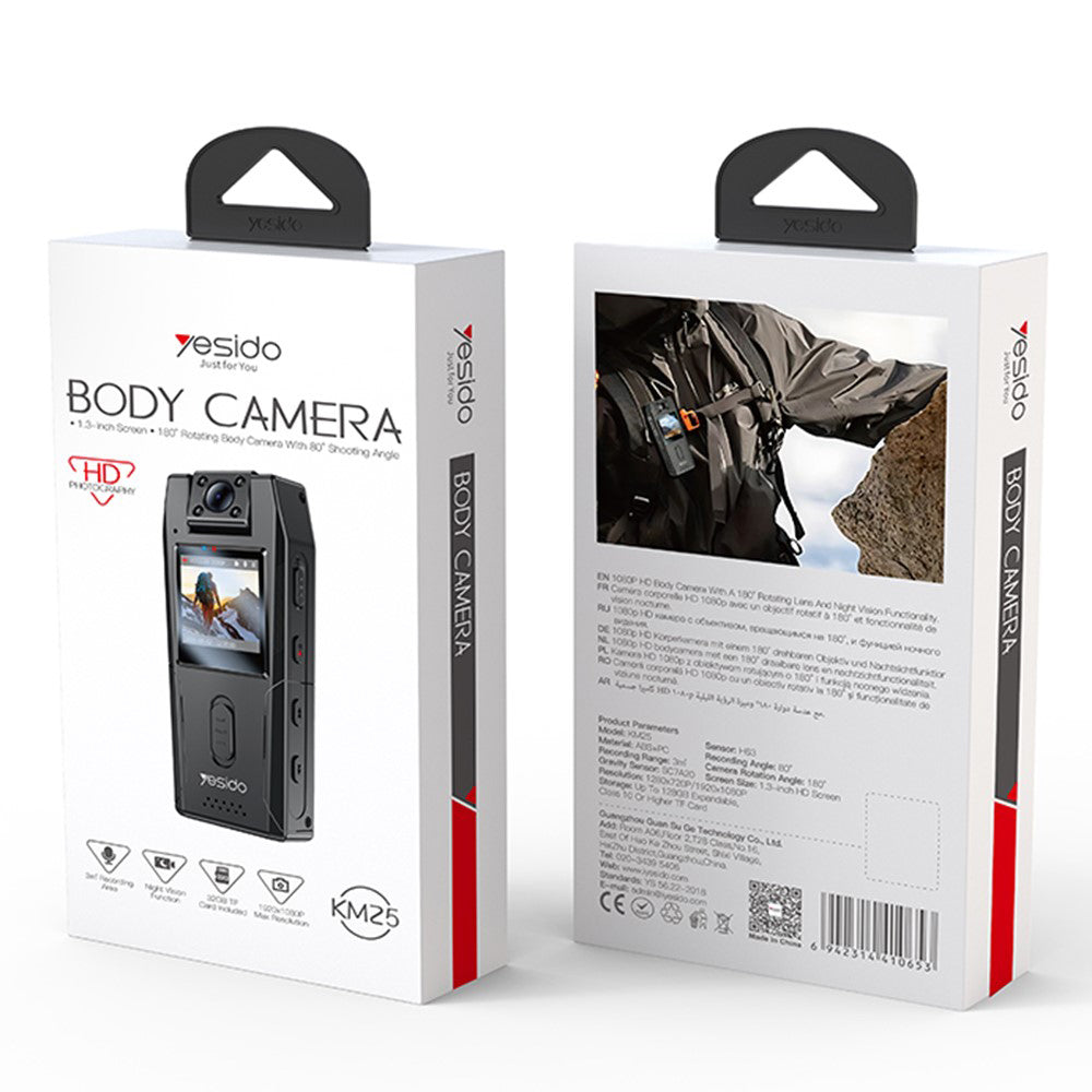 Yesido - Digital Smart Camera (KM25) - 1.3inch Screen, 1920x1080p, 200MP, Night Vision - Black