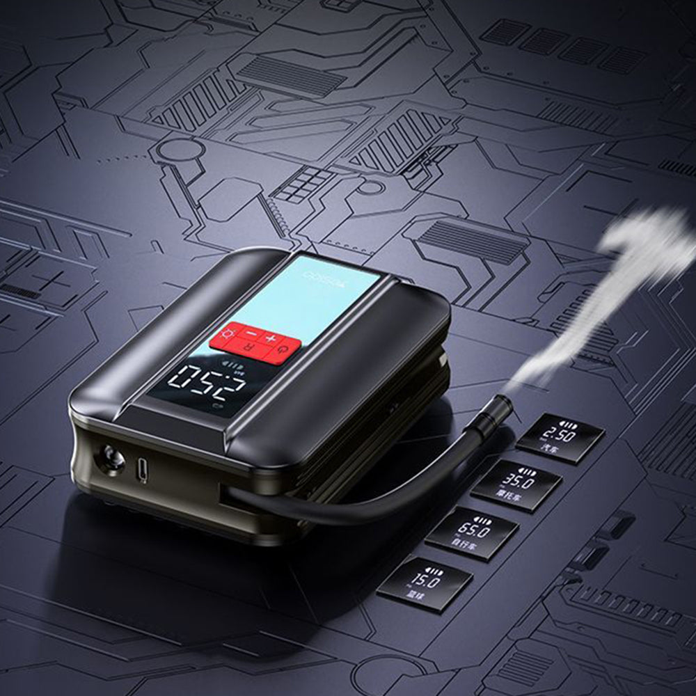 Yesido - Car Compressor (VC04) - 4000mAh, 3 - 150PSI, LCD Screen, Type-C - Black