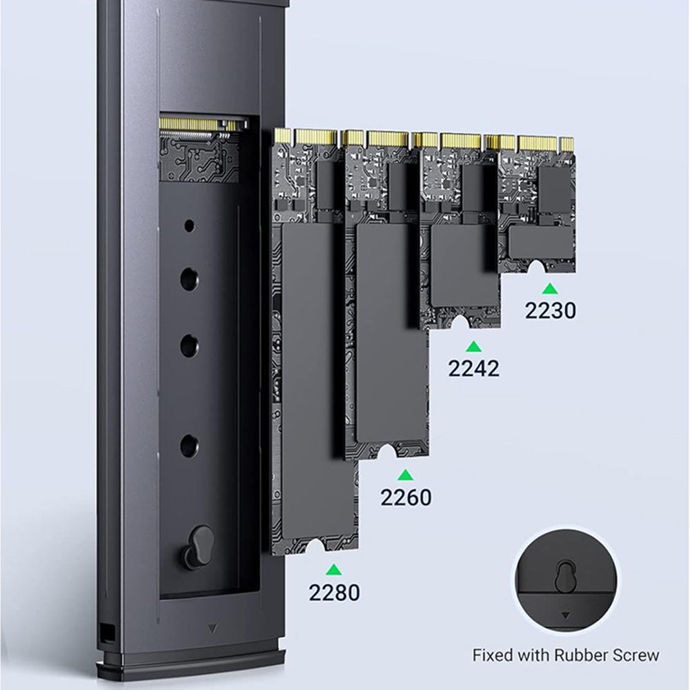 Ugreen - Hard Drive Enclosure CM578 (15512) - M.2 NVMe SSD, 10Gbps, 2TB, with 2x Type-C Cable - Dark Blue