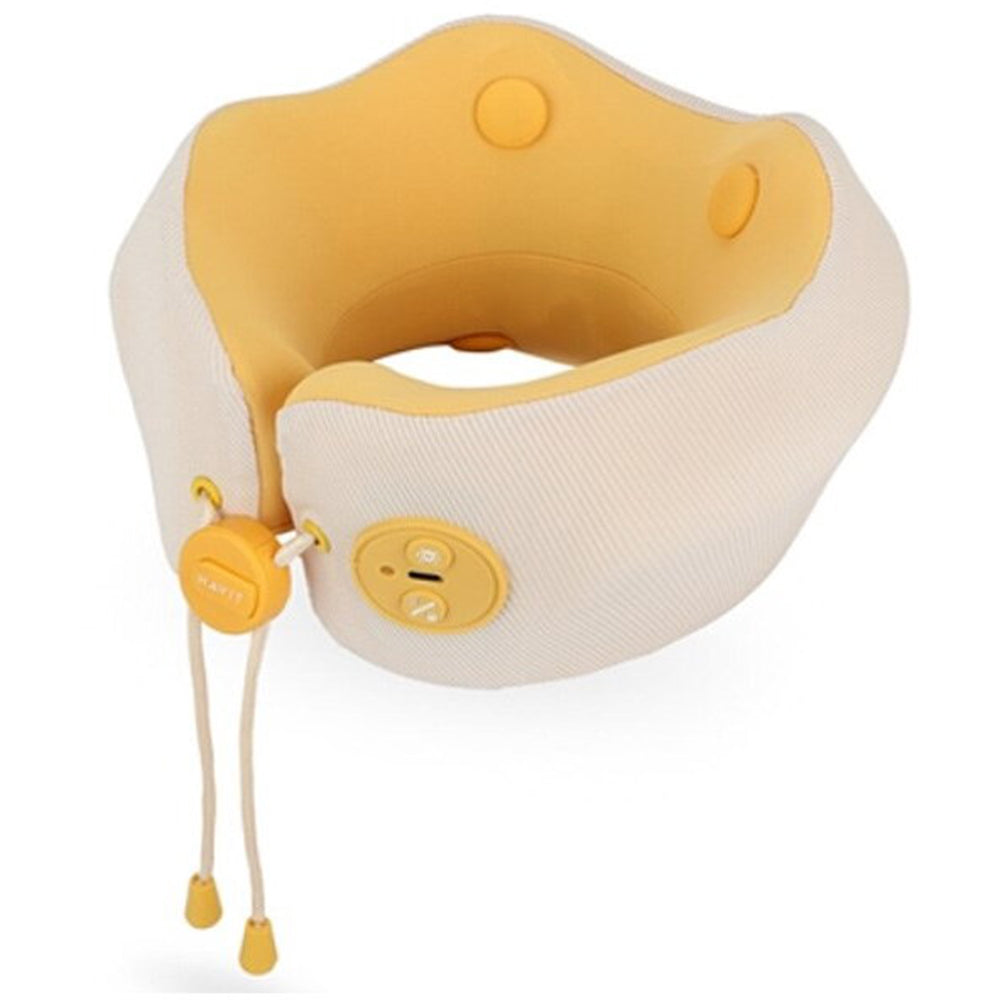 Havit - Neck Massager Smart Life (NM1702) - for Travel, Portable, Lightweight, Hot Compress, Memory Foam, 2200mAh - Yell