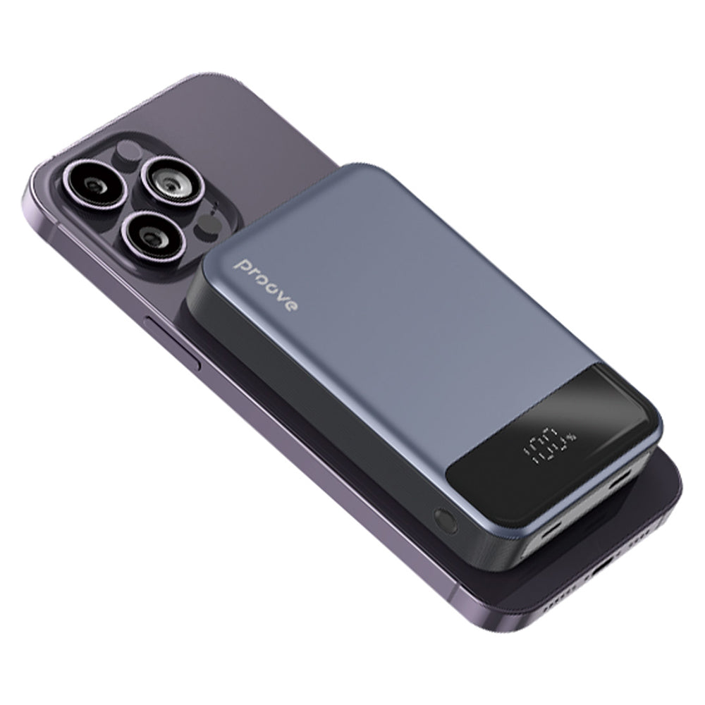 Proove - Power Bank Hoodman (PBH120010003) - Type-C, Lightning, Magnetic, with LED Display, Qi, 20W, 10000mAh - Grey