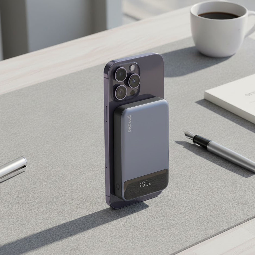 Proove - Power Bank Hoodman (PBH120010003) - Type-C, Lightning, Magnetic, with LED Display, Qi, 20W, 10000mAh - Grey