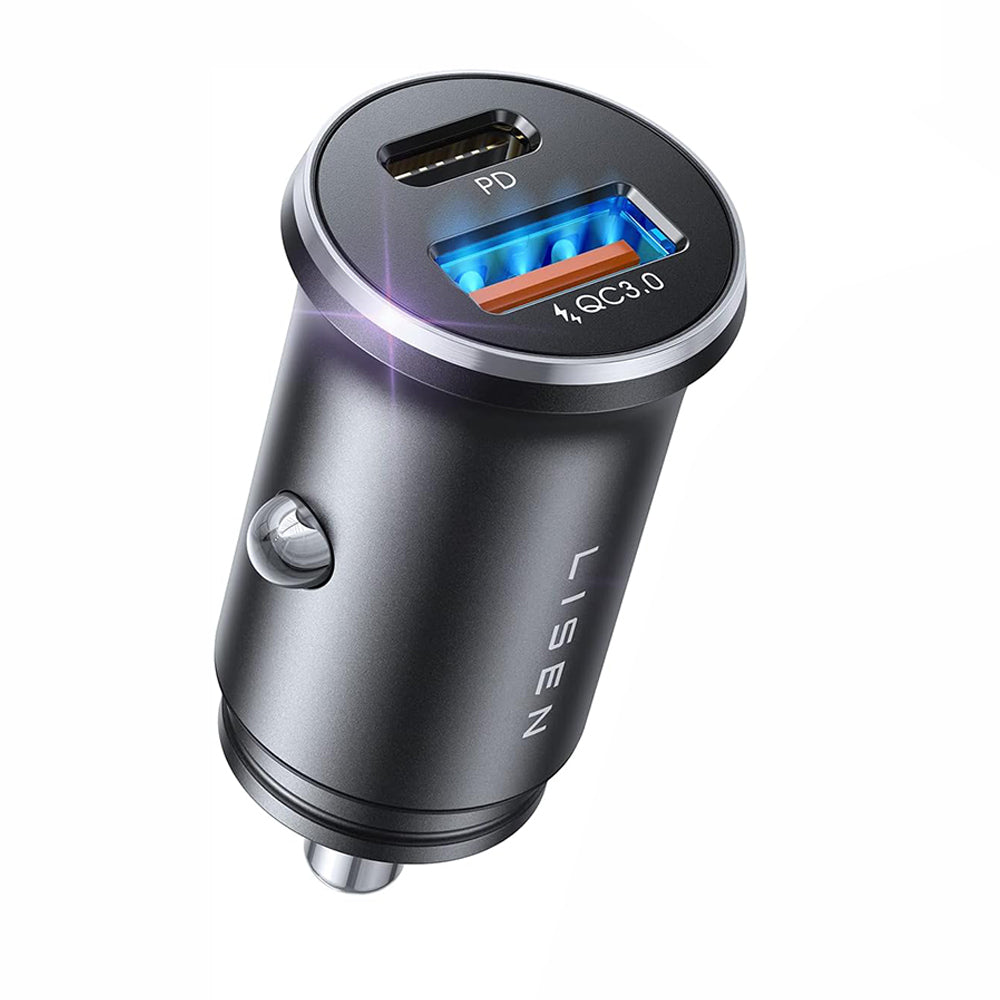 Lisen - Car Charger (YL0223090002) - Fast Charging, USB, Type-C, Cigarette Lighter Adapter, PD36W, QC18W - Black