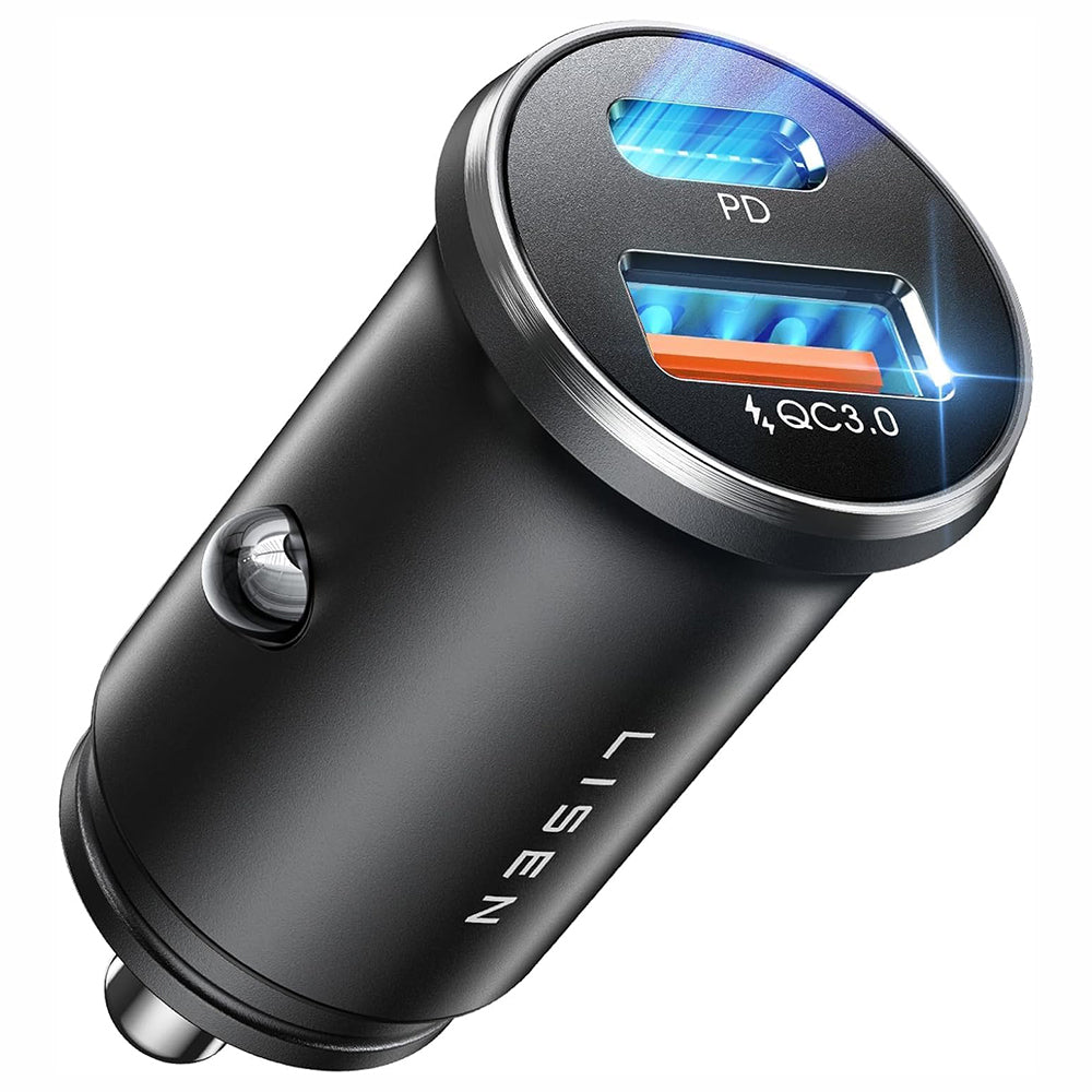 Lisen - Car Charger (YL0223090002) - Fast Charging, USB, Type-C, Cigarette Lighter Adapter, PD36W, QC18W - Black