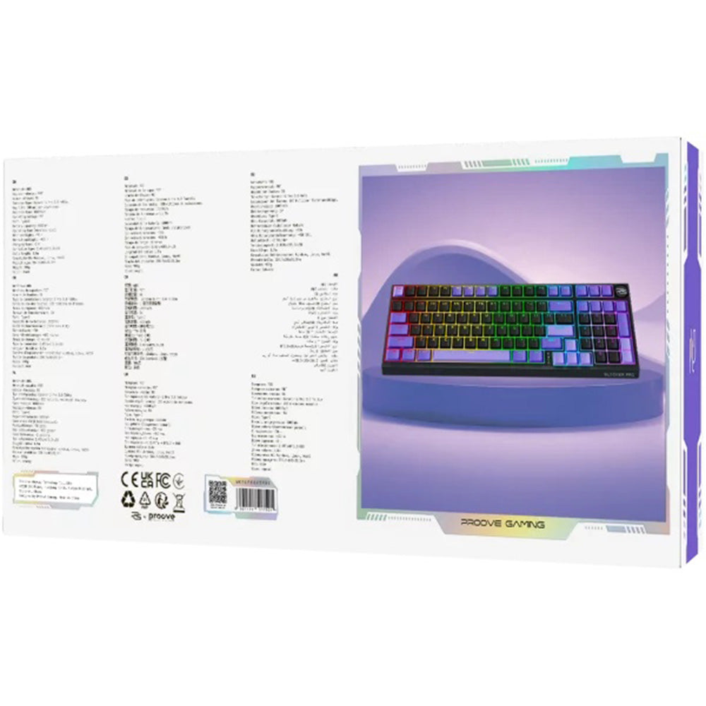 Proove - Wireless Gaming Keyboard Slicker Pro (WKSLPEN22416) - Mechanical, BT5.3, Type-C, RGB, 98 Keys, 6000mAh, 1.8m - 